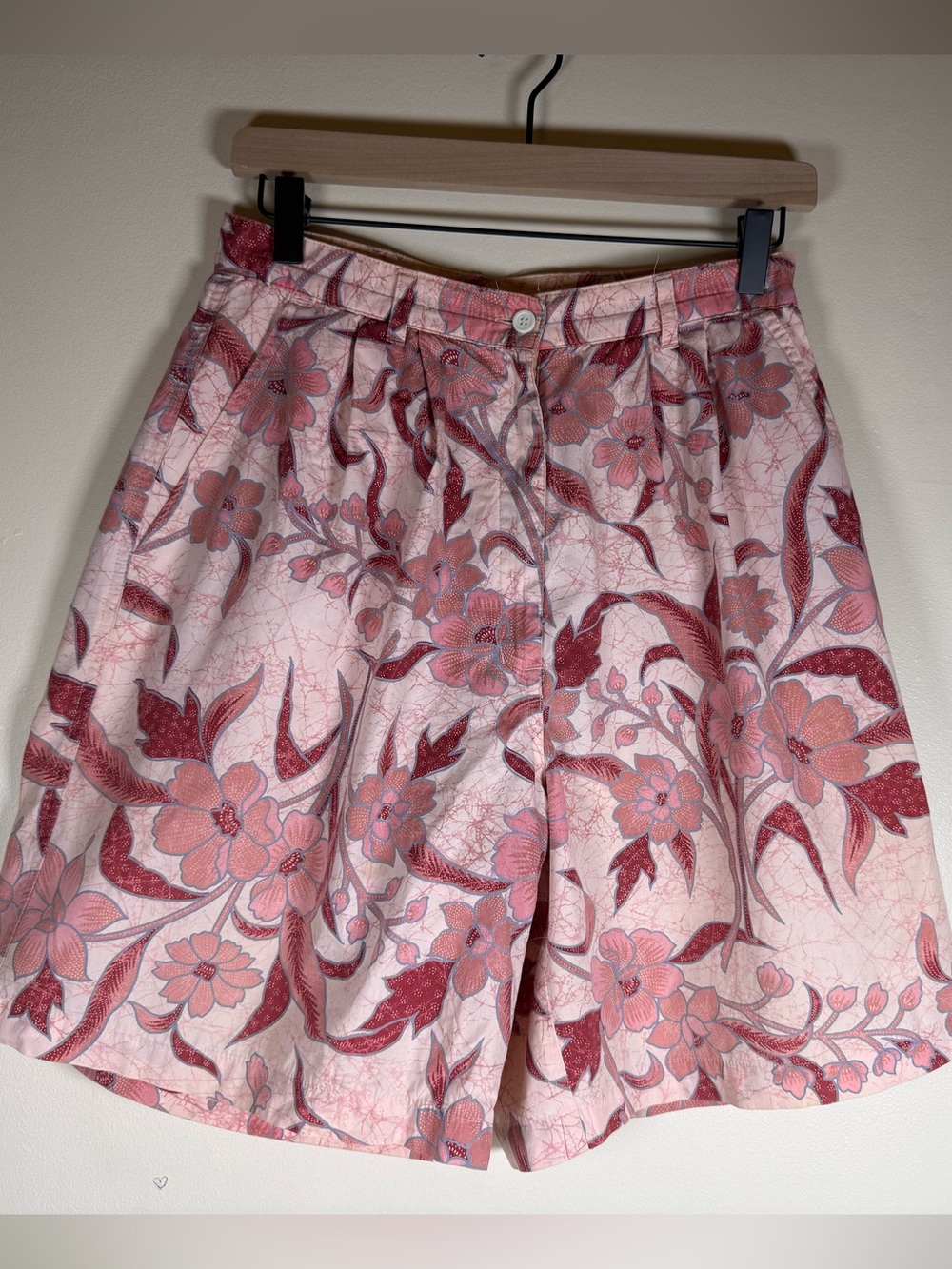 Vintage Woolrich Womens Camp Rose Floral High Waist Bermuda Shorts Pink Size 14